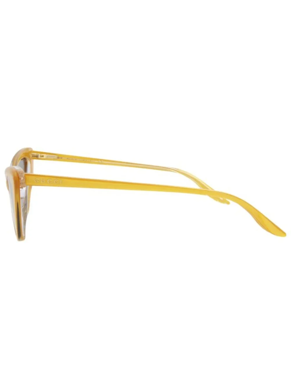 New Gucci Women's Sunglasses Cat Eye Acetate Frame Yellow Yellow Silver